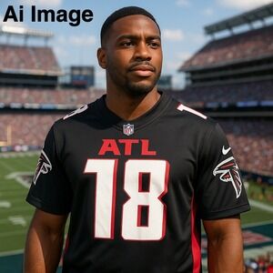 Nike Atlanta Falcons CALVIN RIDLEY #18 On Field Jersey Mens Lg. Black NFL EUC